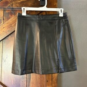 Classic Black Like Leather Skirt